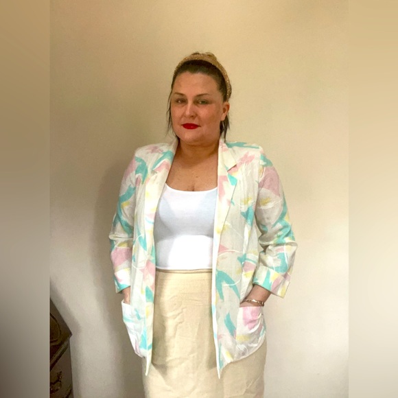 Vintage 80s T.R. Bentley‎ floral light weight jacket size 5/6 - Picture 1 of 10